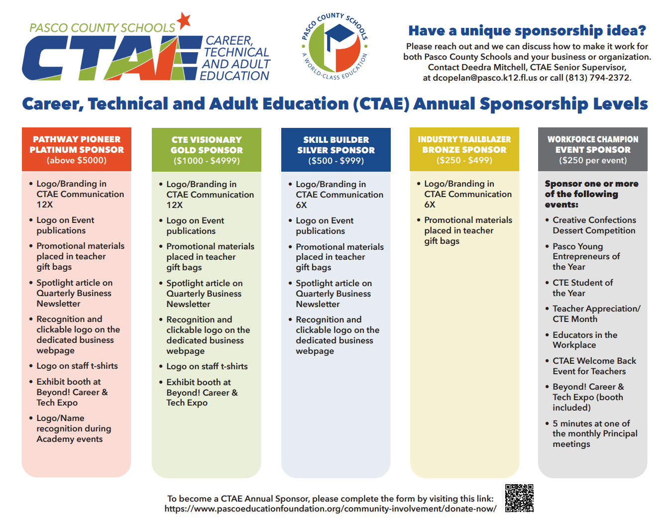 CTAE Sponsorship Levels